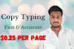 do fastest data entry, copy paste, copywriting, typing work
