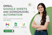be your expert for gmail, google sheets and gohighlevel automation