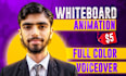 create a whiteboard animations video, whiteboard video, hand drawn animation