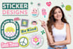 create custom sticker design, sticker packs, personalized sticker art