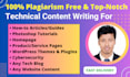 write tech content, how to articles, wordpress, tech blogs, etc