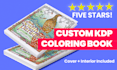 design a full coloring book with cover and KDP formatting