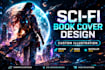 design a cinematic sci fi book cover design