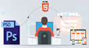 convert PSD to HTML document with css, js, bootstrap, jquery