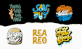 design text or font logo and custom typography for tshirt