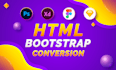 convert figma to html, xd to html, psd to html responsive bootstrap 5