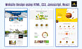 website design using HTML CSS javascript react mern stack