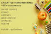 handwrite assignments, content, short stories and letters only in 1 hour