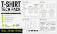 create t shirt tech pack and flat sketches