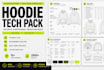 create hoodie tech pack and flat sketches