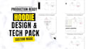 create hoodie tech pack and flat sketches