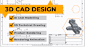 design 3d and 2d cad models, technical drawings, rendering