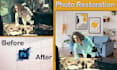 do photo restoration, background removal, editing   in 5 hours