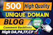 do high da 500 blog comments backlinks do follow manual link