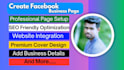 do facebook business page setup,create fan page,professional fb optimization