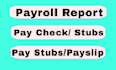 prepare check stubs, paystub, pay stubs, paycheck stub and payslips