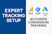 set up ga4, GTM, google ads conversion tracking, and fix analytics