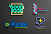 healthcare, medical, brain, lab, pharmacy and dental logo
