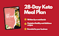 provide a 28 day branded keto meal plan for your business
