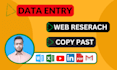 do fastest data entry, web research, copy past, lead generation