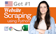 do website scraping, data extraction, mining, collection, python web scraping
