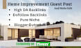 do home improvement, home decor guest post on high da website