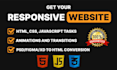 create HTML, CSS, javascript responsive website