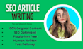 do research and SEO article writing in 24 hours