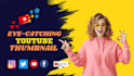 make attractive clickbait youtube thumbnail within 24 hours