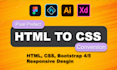 convert your PSD to HTML, CSS and bootstrap
