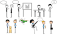 draw a high quality and unique stickman stick figure clipart
