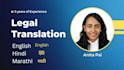 do legal translation in english, hindi and marathi
