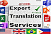 do high quality manual translation english, spanish, french, german