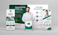 design trade show banner, exhibition stand, backdrop, booth, pop up banner