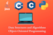 do oop in java, oop cpp, data structures in java, data structures in cpp, python