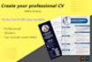 create unique resume design with modern cv template