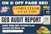 provide professional SEO audit report and  competitor website analysis