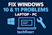 fix windows 10, windows 11, pc, laptop problems