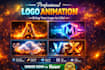 create glitch gaming animation videos with logo