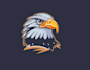 design creative eagle mascot  logo with satisfaction guaranteed