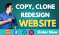 copy clone website in HTML CSS javascript and bootstrap