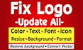 fix, update, edit your logo redesign, change color, text font