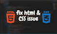 do work or fix issue of html, css on your website