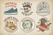 do vintage logo with hand drawn illustration