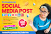design social media posts for instagram, facebook or linkedin in 24 hrs