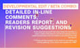 combo beta read and developmental edit of your novel with tough honest feedback