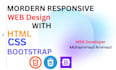 create a responsive website design using HTML CSS and bootstrap