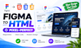 convert figma PSD to HTML, tailwind CSS, landing page, PSD to bootstrap