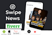 tinder like swipe android news app with admin panel firebase