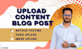 upload blog post and article as VA on your wordpress website